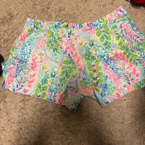 Lilly Pulitzer Pink and Blue Floral Athletic Shorts